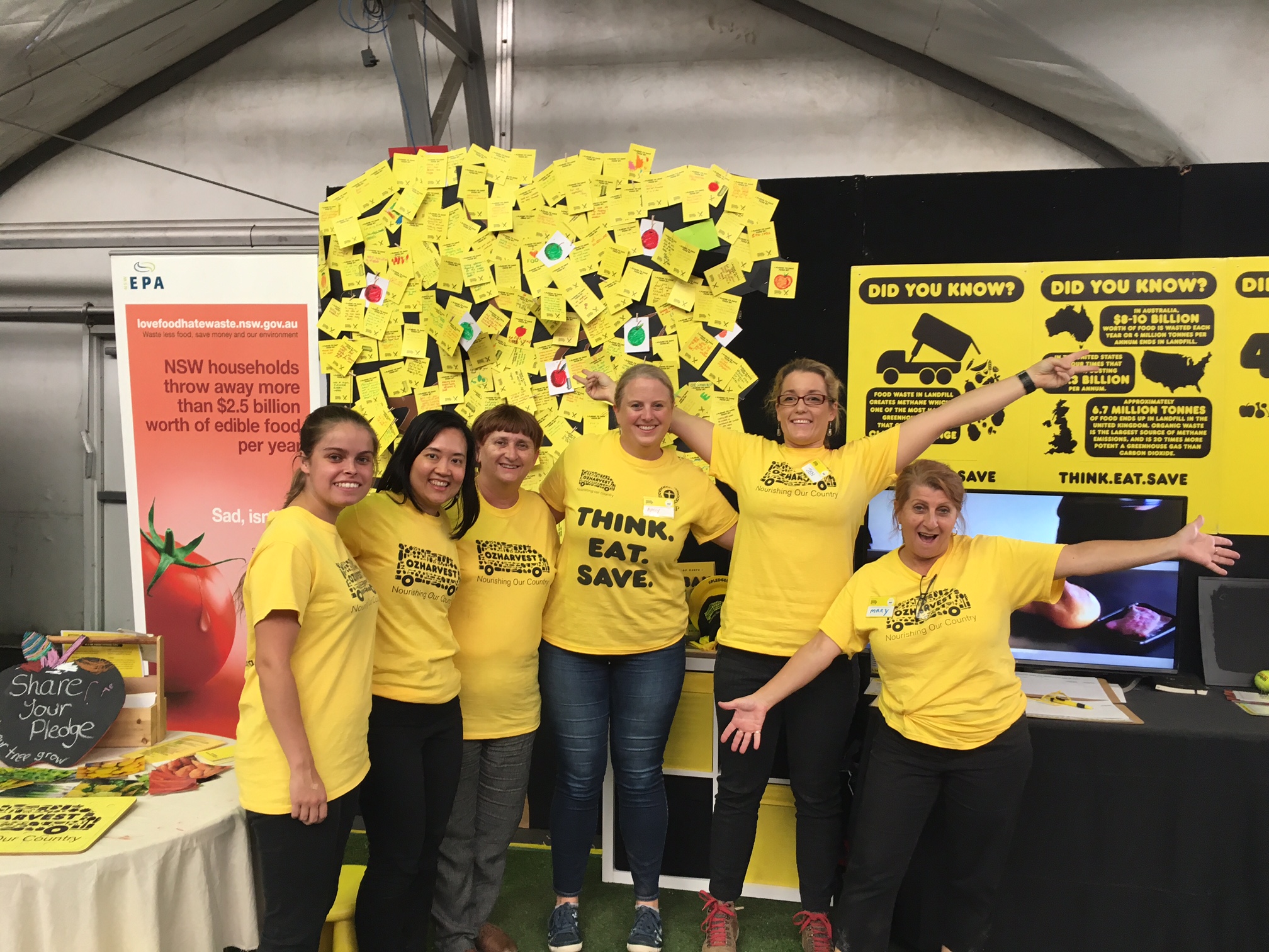 Six OzHarvest volunteers at the Sydney Royal easter show