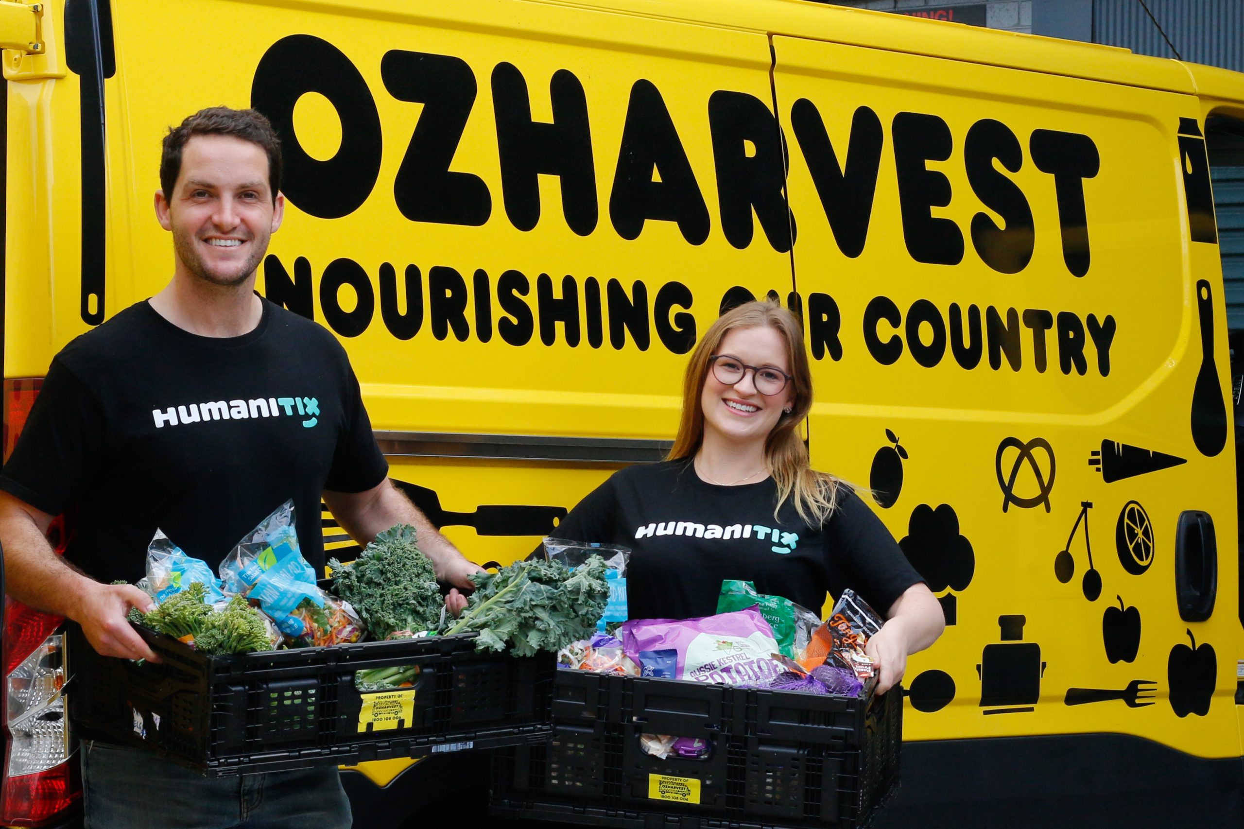 Adam McCurdie (CEO – Australia) and Georgia Robertson (CEO - New Zealand) at OzHarvest