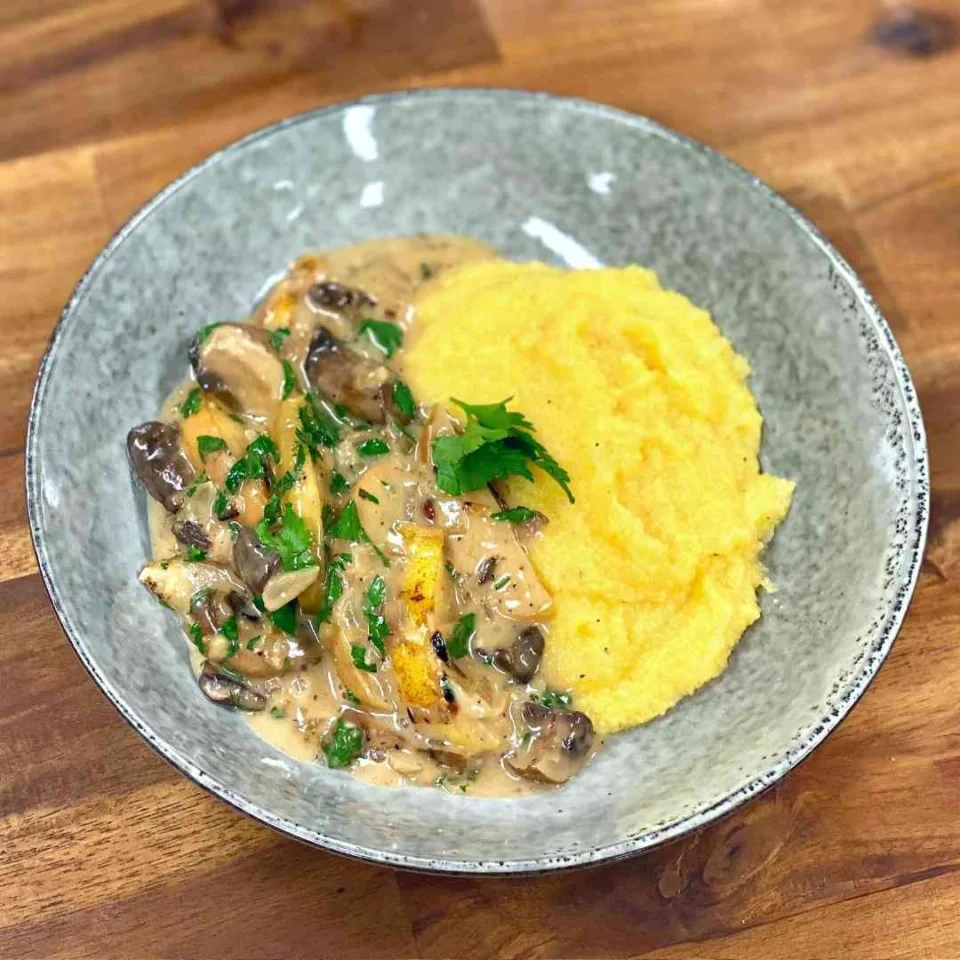 Mushroom Apple Polenta Bowl Recipe