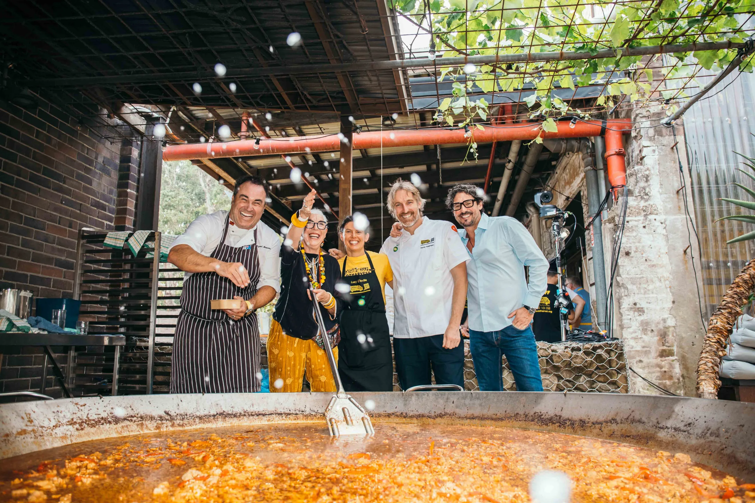 Miguel Maestre, Ronni Kahn, Lucy D'Arville, Darren Robertson, Colin Fassnidge_Misc Media, OzHarvest CEO Cookff