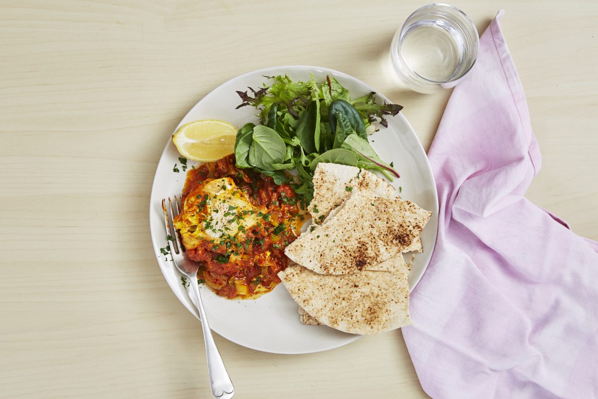 Shakshuka Eggs and Spinach